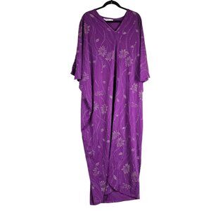 Peppermill California Kaftan Dress Womans Plus Size Purple Boho Beach Resort